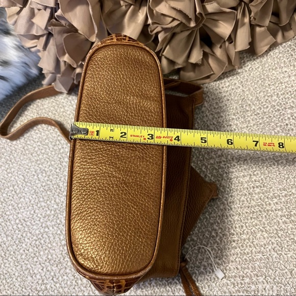 Max New York Copper Camel Croc Print Leather Asymmetrical Shoulder Crossbody Bag - Picture 9 of 10